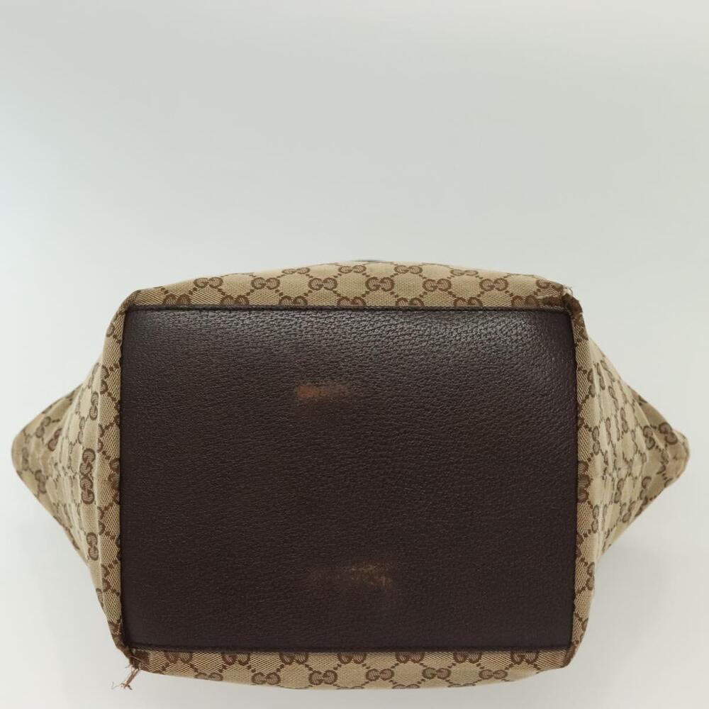 GUCCI GG Canvas Web Sherry Line Tote Bag Beige Green Red - Picture 9 of 16